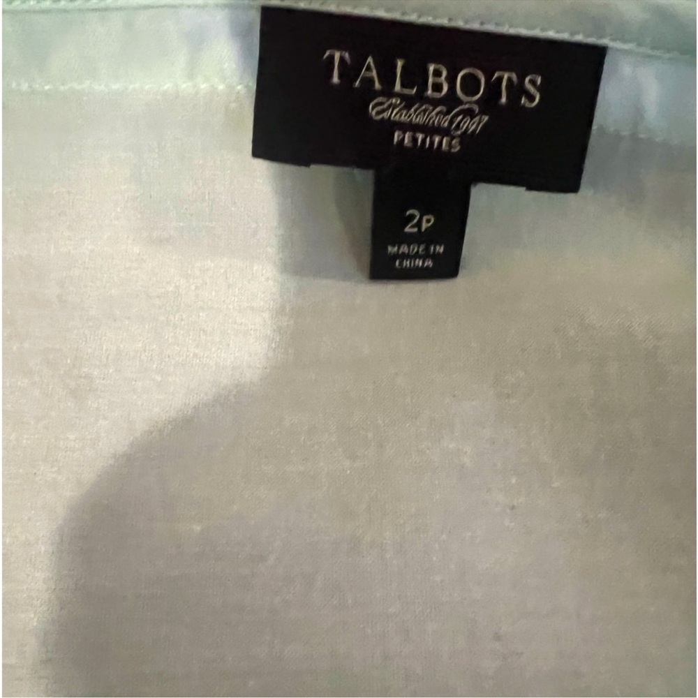Talbots Tiffany Blue Ruffled Top - Picture 7 of 8